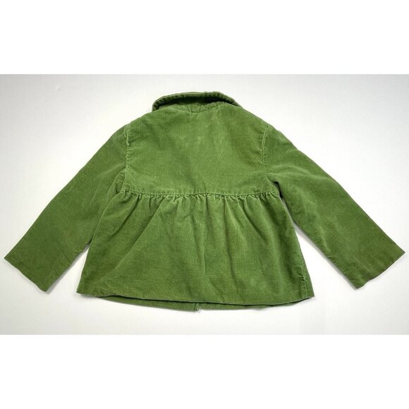 GYMBOREE Girls 4T-5T Fall 2011 Pups & Kisses Green Velvet Corduroy JACKET Coat - Picture 2 of 7